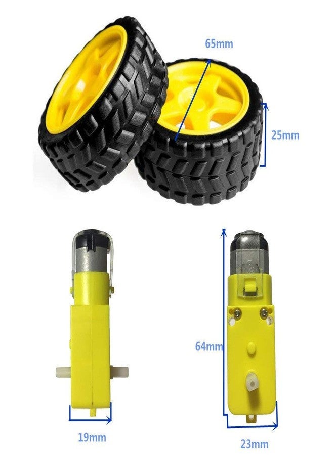 REES52® L298N Motor Drive Controller Kit - Includes with BO Motor 4 pcs, BO Wheel 4 Pices and L298n Motor Driver Module (BO Motor with Wheel 4 pcs and 1 pcs L298 Motor Driver) - Image 4